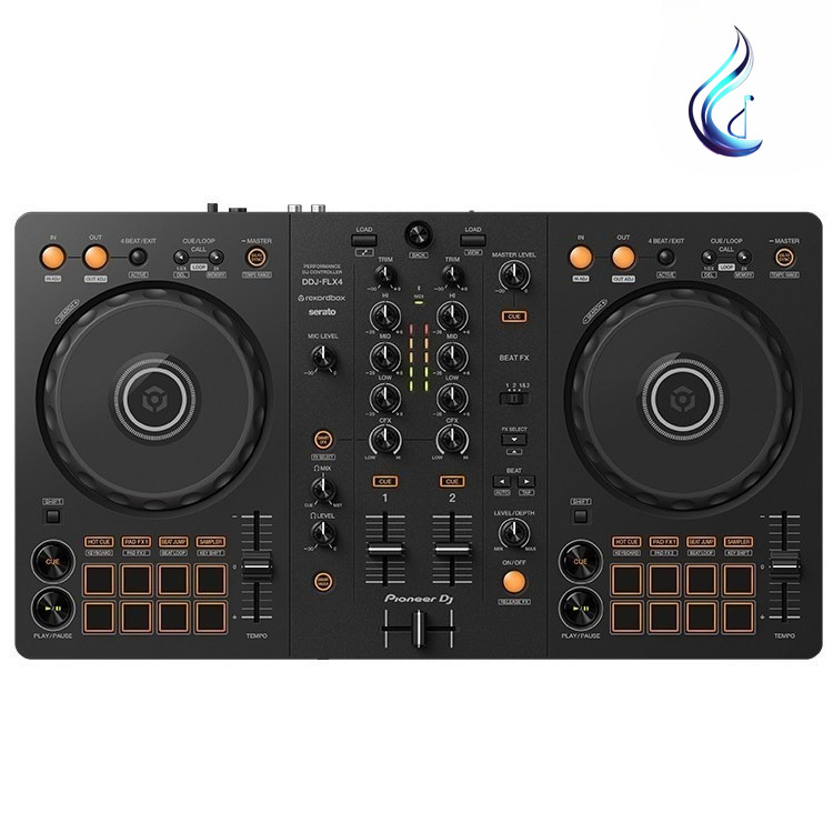 Pioneer DJ DDJ-FLX4 คอนโทรลเลอร์ดีเจ 2 ช่อง,การเชื่อมต่อ USB และ Bluetooth สําหรับ PC/Mac/iOS/Android