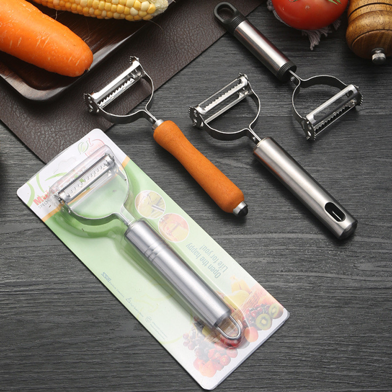 2026 Two-in-One Double-Headed Planer ผักขูดผลไม้กบ Peeling Melon Planer Multifunctional Peeler Smile