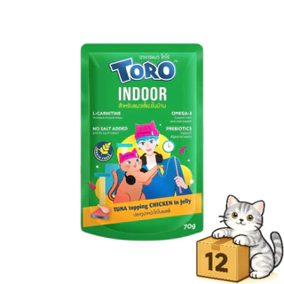 ( ยกโหล 12 ซอง ) Toro โตโร่ อาหารเปียกแมว สูตรเกรนฟรี สำหรับแมวทุกวัย เปียกแมว ซอง 70g