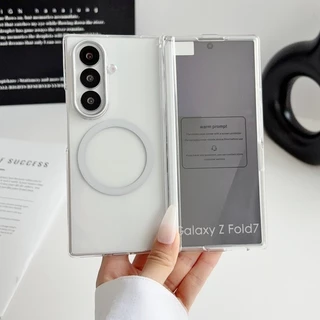 เคสโทรศัพท์แม่เหล็กพร้อมฟิล์มหน้าจอด้านหน้าสําหรับ Samsung Galaxy Z Fold 8 Z Fold 7 Z Fold 6 5 Matte Casing