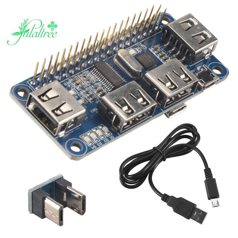 [ ]4 พอร์ต USB HUB HAT สําหรับบอร์ดต่อขยาย 3 / 2 / Zero W USB ถึง UART สําหรับ Serial Debacation เข้