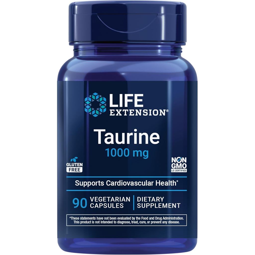 Life Extension Taurine, Pure Taurine Amino Acid Supplement, Heart, Liver and Brain Health, Longevity