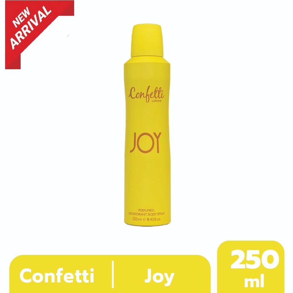 Confetti London Body Spray Joy 250ml บอดี้สเปรย์ผู้หญิง กลิ่นเฟรช ผ่อนคลาย ไม่ทิ้งคราบขาว