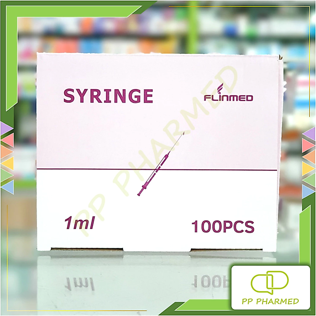 Flinmed Syringe กระบอกฉีดยา 1ml ไม่มีเข็ม กล่อง100ชิ้น