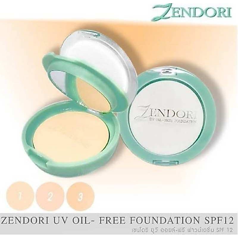 ยกโหล (12ชิ้น) Zendori แป้งตลับ เซนโดริ ตลับสีเขียว ยกโหล (12ชิ้น)