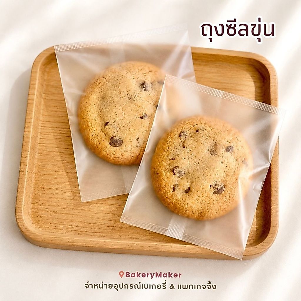 ถุงซีล ขุ่น ไม่มีลาย มี 15 ขนาด ถุงขนมพลาสติกขุ่น แพค 50 ใบ / ถุงคุกกี้