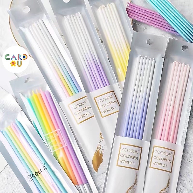 [Card4You🇹🇭]เทียนวันเกิดพาสเทลทูโทน 100% Natural wax