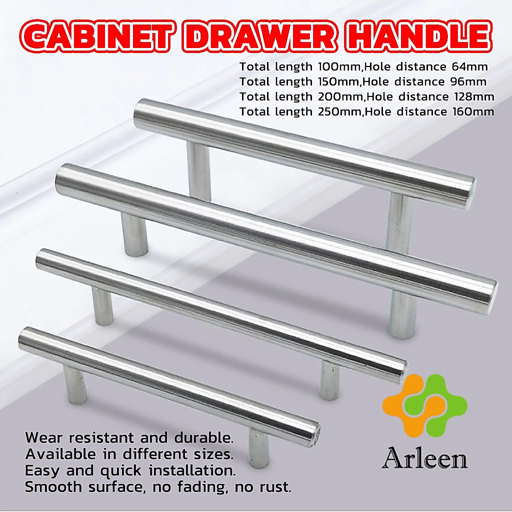 Arleen มือจับประตู ตู้ ลิ้นชัก วัสดุสแตนเลสสีขาว สไตล์นอร์ดิก มีหลายขนาด cabinet handle