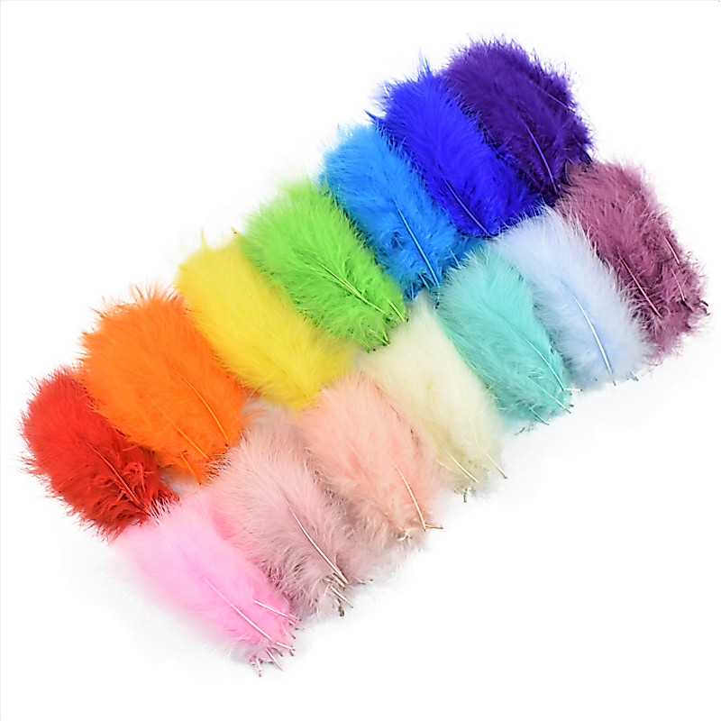 ขายส่ง ขนไก่งวงสี 10-15 ซม. สําหรับงานฝีมือ ขนปุย Marabou Plumas DIY งานแต่งงาน ปาร์ตี้ ตกแต่ง เครื่องรางดักฝัน อุปกรณ์เสริม