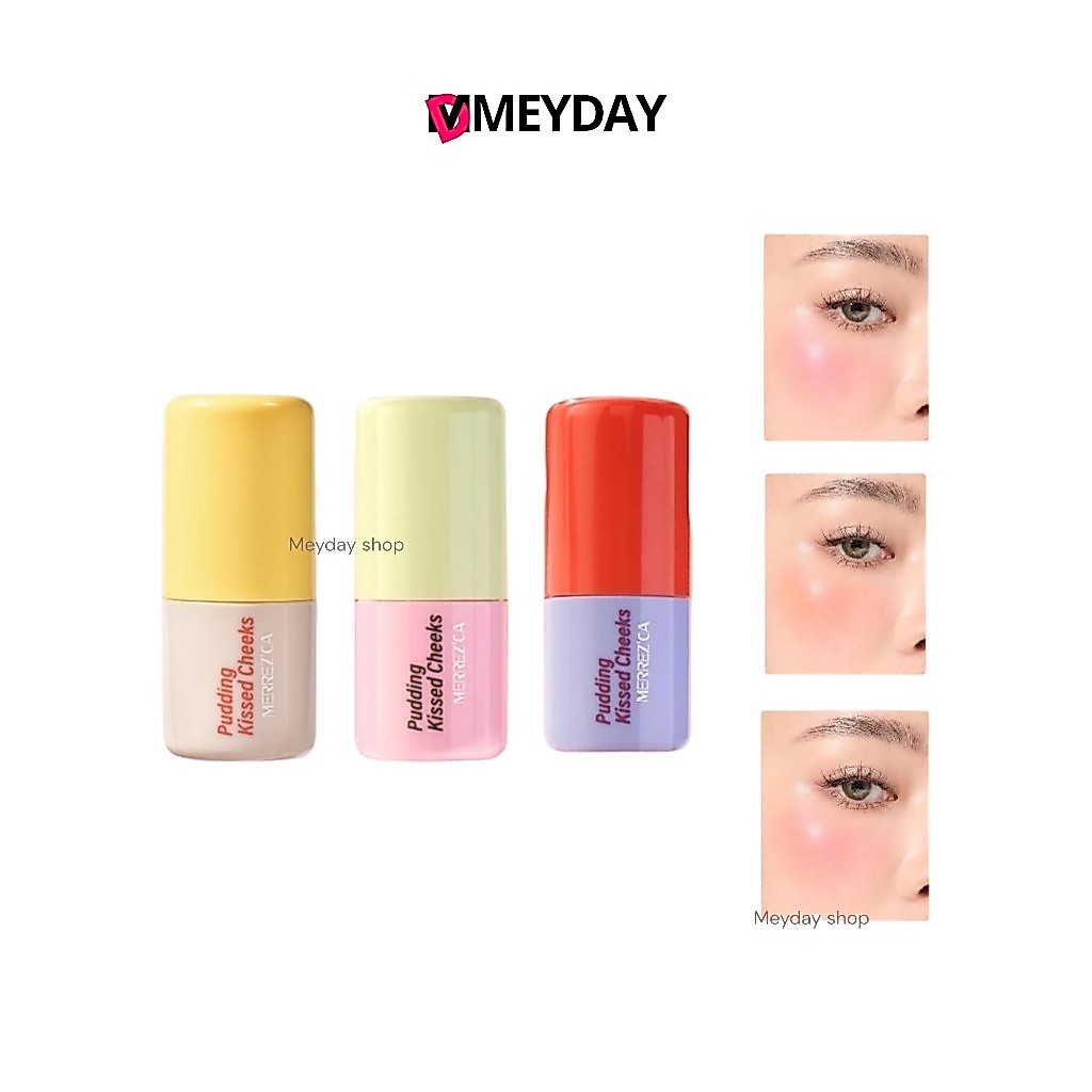 (EXP.03/07/26) Merrez'ca Pudding Kissed Ch Blush Stick เมอร์เรซกา บลัชพุดดิ้ง 8.5 g