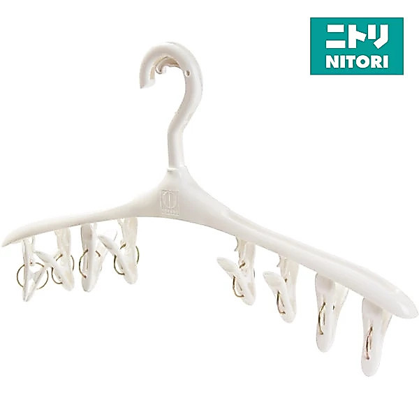 NITORI ที่แขวนซักผ้าขนาด 8 ชิ้น สีขาว (42.5 x 2.2 x 25 ซม.)