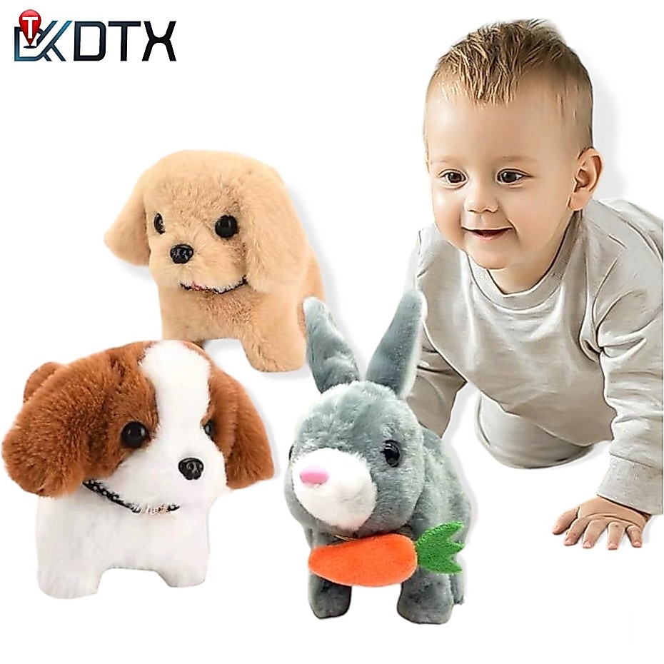 DTX ของเล่น ตุ๊กตาสุนัข น้องหมา ของเล่นเด็ก มีเสียง เดินได้ ใส่ถ่านAA