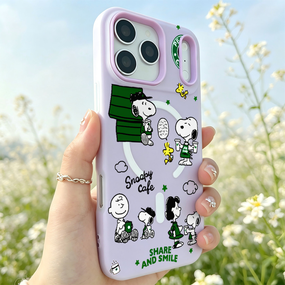 เคสไอโฟน ลายสนูปปี้ Snoopy Cafe เคสเจลลี่แม่เหล็ก MagSafe กันกระแทก มี 4 สีให้เลือก พร้อมส่ง ส่งฟรี 