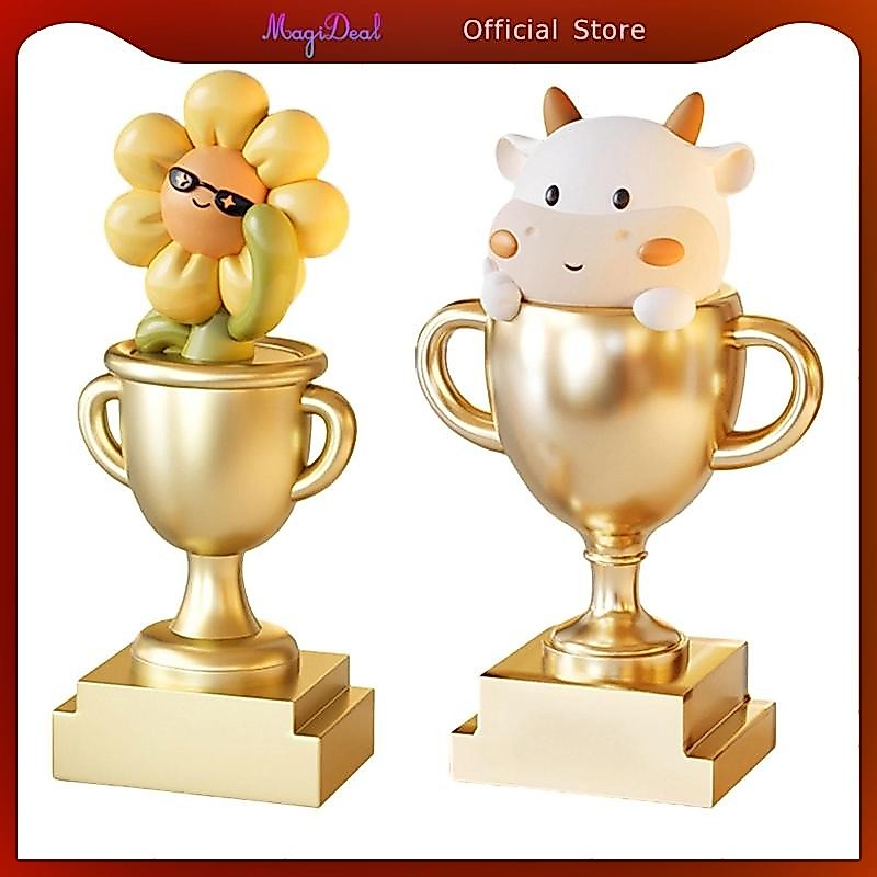 Magideal Trophy รางวัลการ์ตูนรูปปั้นเรซิ่นเครื่องประดับตารางสําหรับของขวัญ Appreciation Handmade