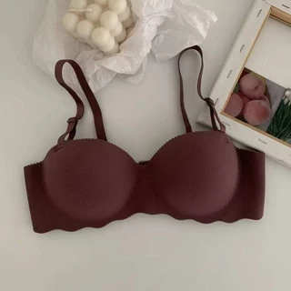 [พร้อมส่ง] บราไร้ขอบ ไร้โครง ดันทรงสวย อกชิดทันใจ ฟองน้ำนุ่ม ใส่สบาย สายปรับได้ เซต 4 สีคลาสสิก ไซส์ 32-38