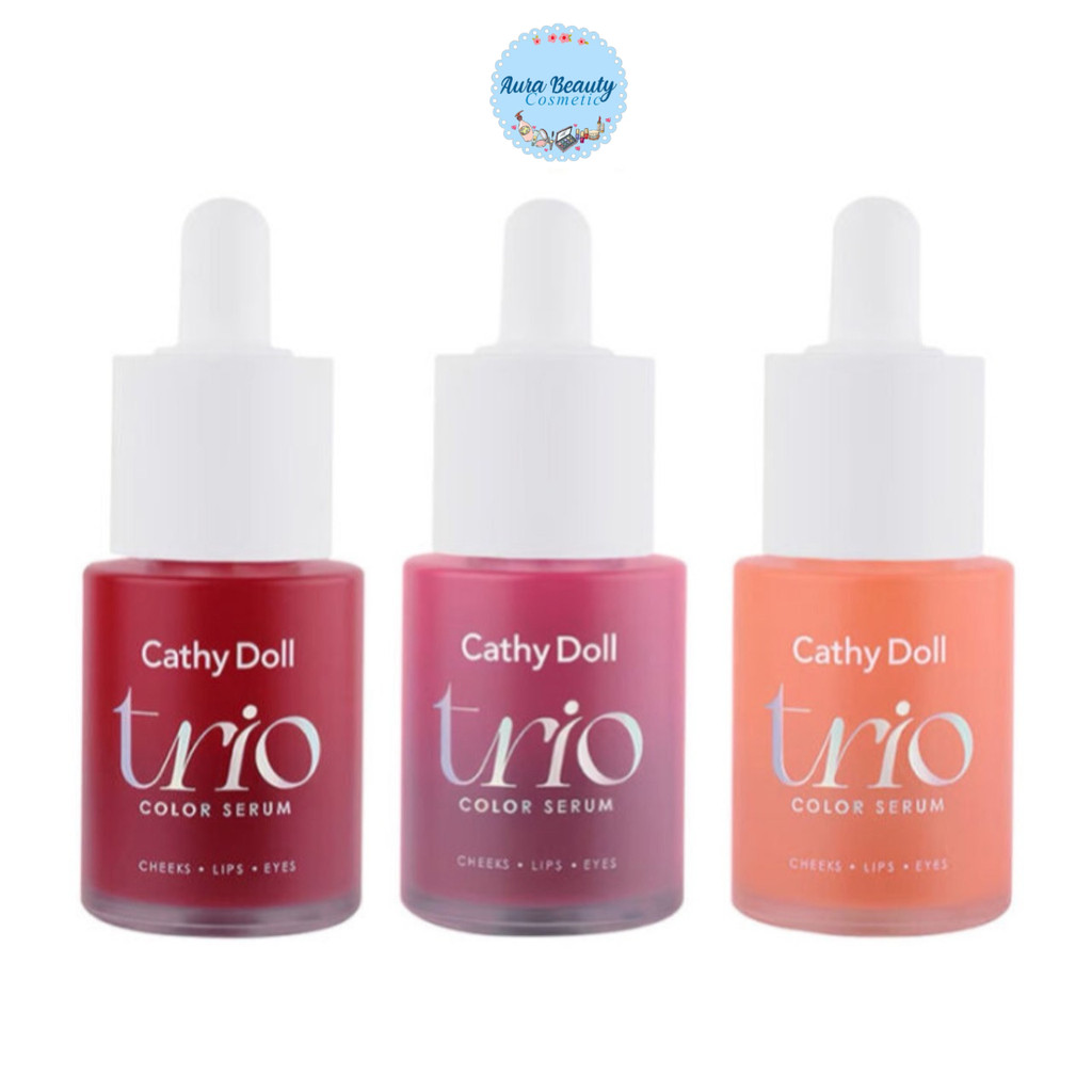 Cathy Doll Trio Color Serum เซรั่มสีนัว ลิปสติก อายแชโดว์ บลัชออน ตาแก้มปาก ลิปบำรุง