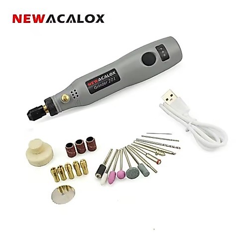 NEWACALOX DIY Mini Rotary เครื่องมือ USB DC 5V 10W Variable Speed ไร้สายไฟฟ้าชุดไม้แกะสลักปากกาสําหรับมิลลิ่งแกะสลัก