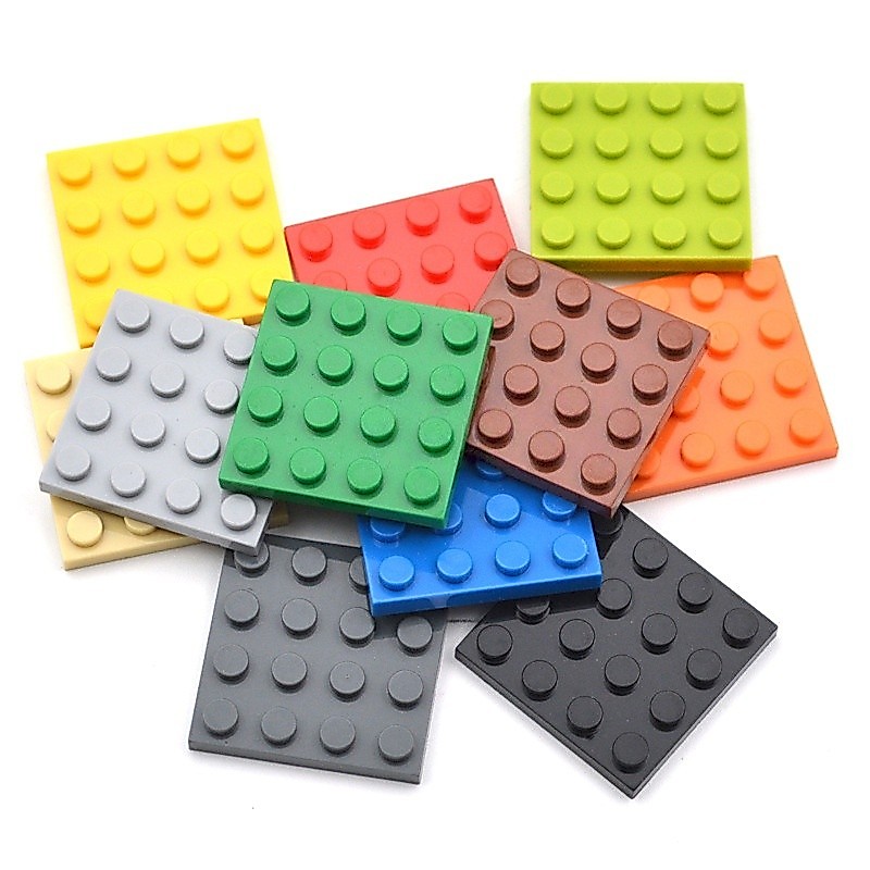 15ชิ้น4x4จุดบล็อกแผ่นฐานอาคารที่มีสีสันอิฐชิ้นส่วนเข้ากันได้3031 ทําเอง ของเล่นเพื่อการศึกษาสําหรับเด็ก