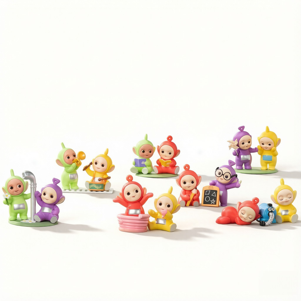 P POPMART Teletubbies Compatible Series เครื่องประดับอินเทรนด์เล่น Figures Blind Boxed Orna