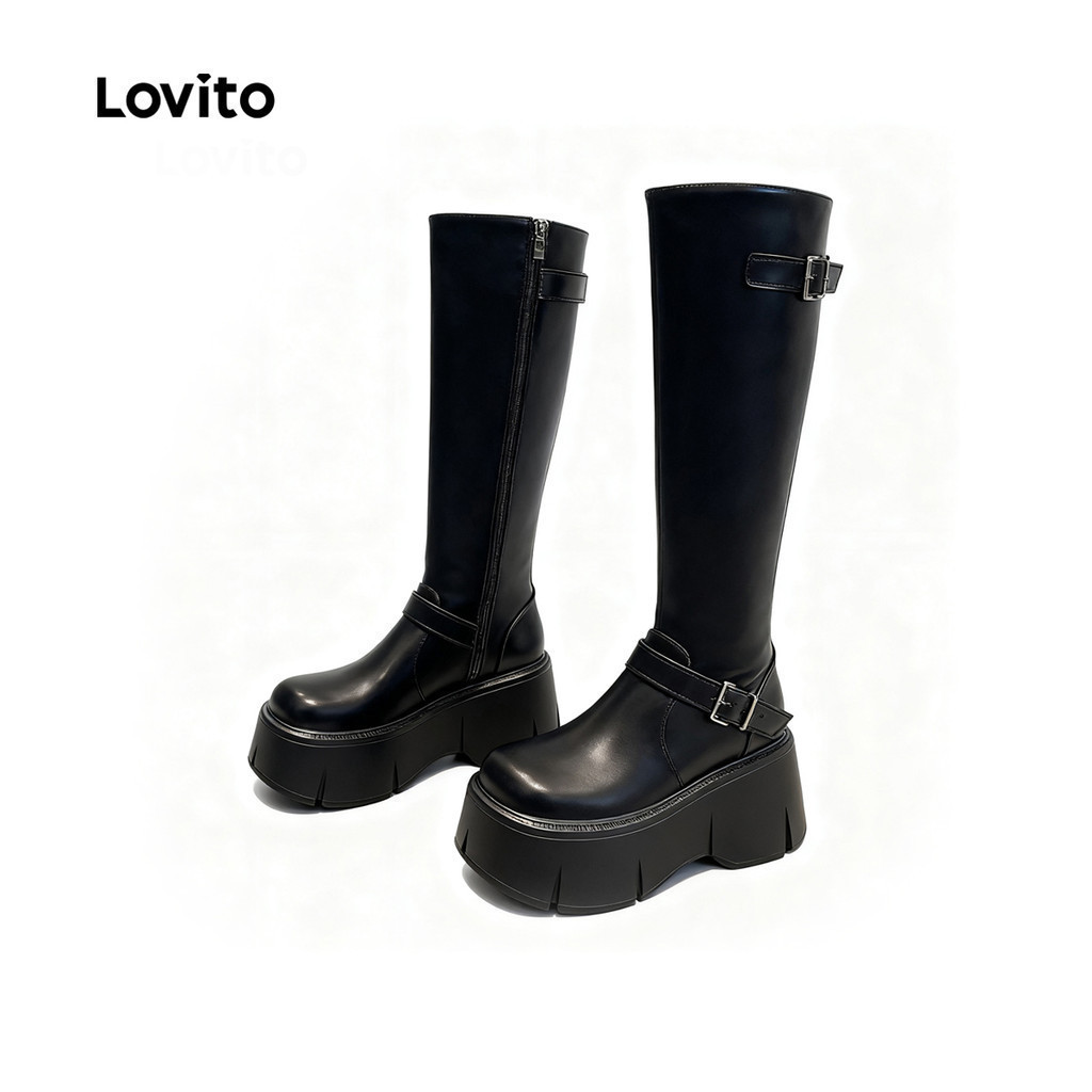 Lovito แคชชวล บูทแพลตฟอร์มสบายๆ สำหรับผู้หญิง LFA97044