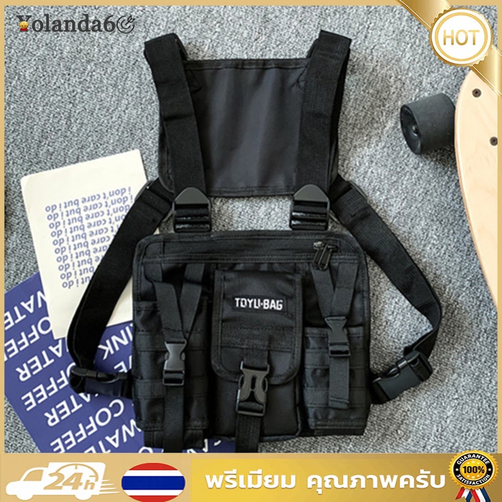 จัดส่งที่รวดเร็ว  Molle Chest Packs Molle กระเป๋าสะพายไหล่หลายกระเป๋าสําหรับการเดินป่าการเดินทางขี่จ