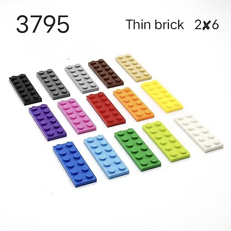 MOC บล็อกตัวต่ออนุภาคขนาดเล็กประกอบ 2 x 6 อิฐบางเข้ากันได้ 3795 อะไหล่