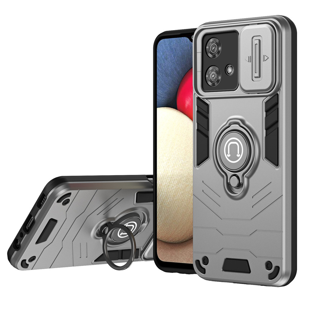 เหมาะสําหรับ MOTO G77 G67 G17 Power G56 G86 Power เคสโทรศัพท์พร้อมฟังก์ชั่นติดรถยนต์และขาตั้งแหวนแบบ