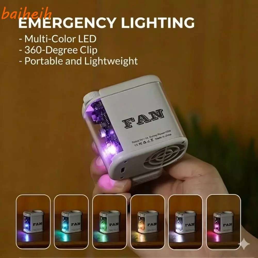 พัดลมเอวพกพา ไป๋เฮห์ ปรับได้ 100 ระดับ แบตเตอรี่ 1800mAh