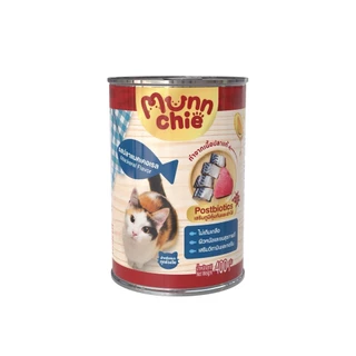 (ยกลัง 12 กระป๋อง) (400g) Munnchie มันชี่ อาหารเปียกแมวกระป๋อง ไม่เติมเกลือ ทำจากปลาแท้ **ไม่รับผิดชอบกรณีกระป๋องบุบ**