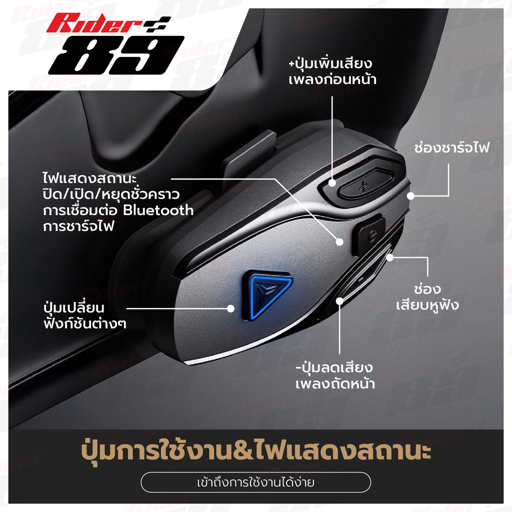 บลูทูธติดหมวกกันน็อค MOTOWOLF รุ่น BH1 หูฟังบลูทูธ 5.4 ราคา ถูกที่สุด ดีลบีเคเค แกลเลอรีภาพที่ 8