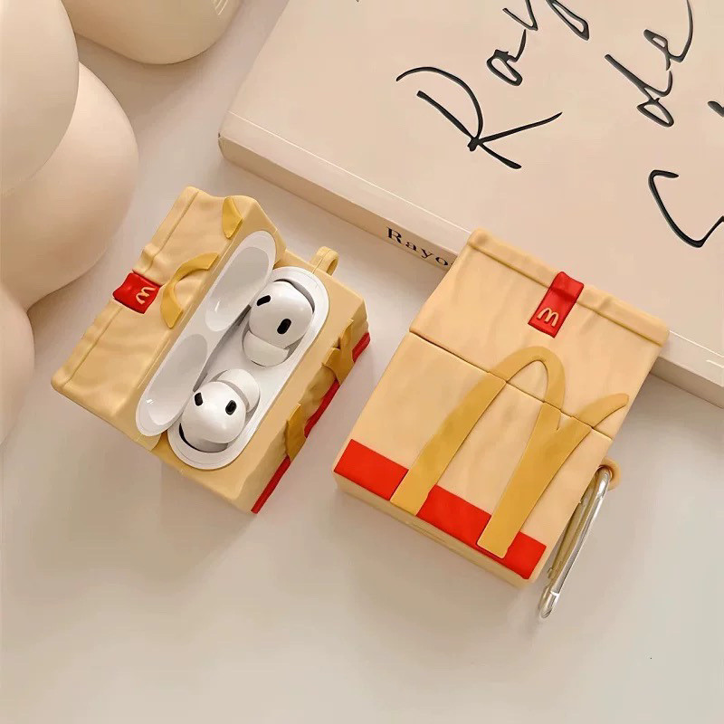 M Kee ถุงกระดาษ French Fries เหมาะสําหรับ BoseQcUItra Big Shark รุ่นที่ 3 เคสป้องกัน Big Shark 2/4 ร