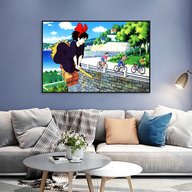 โปสเตอร์หนัง "Kikis Delivery Service" จาก Hayao Miyazaki สำหรับตกแต่งผนังบ้าน ขนาดพร้อมให้เป็นของขวั