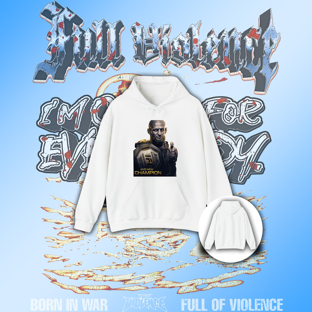 🏆เสื้อฮู้ด Hamzat Chimayev ชนะ UFC 319 ผ้าฝ้าย สวมใส่สบาย คอกลม ไม่ซีด พิมพ์ลาย ไม่หดและไม่ขึ้นขุย #