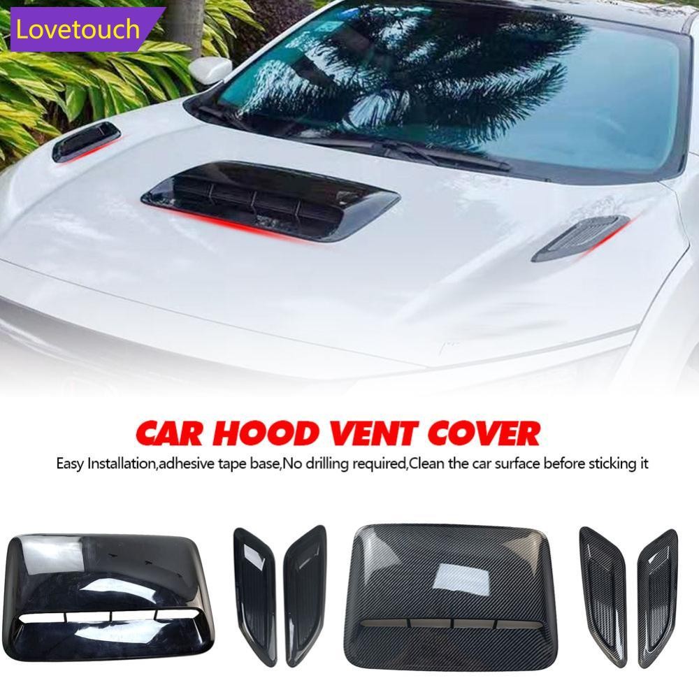 LOVETOUCH 3 ชิ้น/เซ็ต Universal รถ Air Flow Intake Hood Scoop Vent Bonnet ตกแต่งครอบคลุมศูนย์ด้านข้า