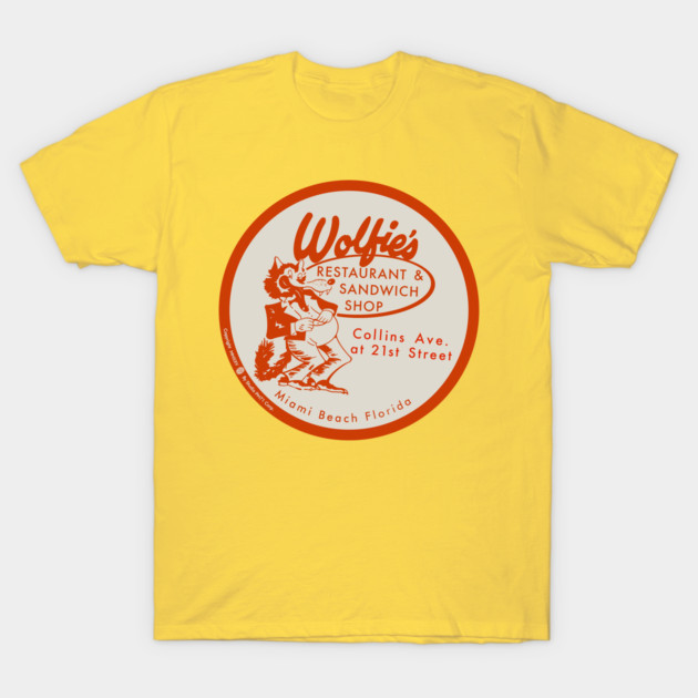 เสื้อยืด Vintage Vintage Wolfies Restaurant Miami Florida Ashtray T-Shirt แท้ Cotton 100% แห้งเร็ว