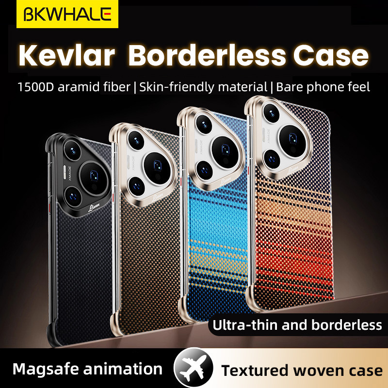 BKWHALE Kevlar Fiberless Alloy Magnetic Hard Case สําหรับ Huawei Pura80 Pura70 Ultra Mate70 Mate60 Pro + MateX6 MateX5 ปลอกบางไร้กรอบ