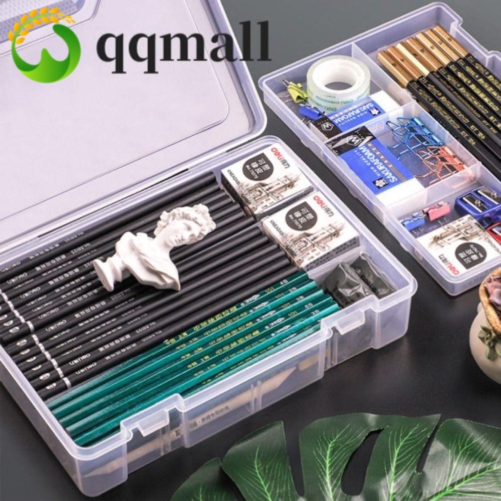 Qqmall กล่องดินสอ ปากกา กล่องเก็บของ กล่องดินสอ กันน้ํา INS มัลติฟังก์ชั่น โปร่งใส ความจุขนาดใหญ่ แปรงดินสอออแกไนเซอร์