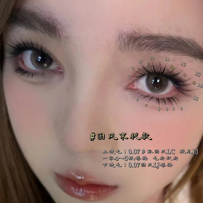 สไตล์จีน LC ประเภทขนตา LB Comic Camellia.Grafted Fox Series เพิ่มเติมใช้เวลาไม่สูญเสียรากขนตา Shop เ