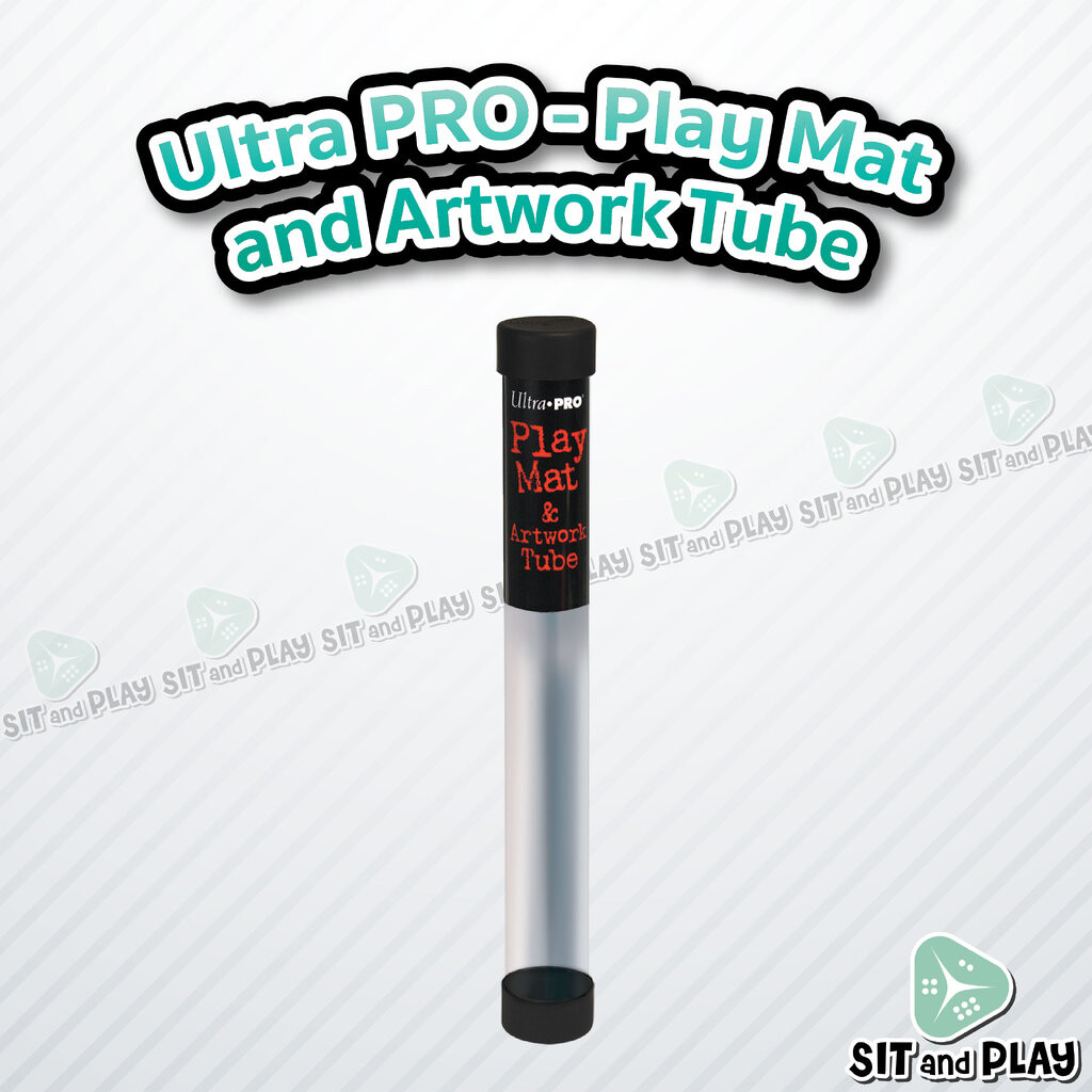 Ultra PRO - Playmat and Artwork Tube - กระบอกใส่แผ่นรองเล่นเกม / กระบอกใส่ภาพ - กระบอกใส ฝาสีดำ