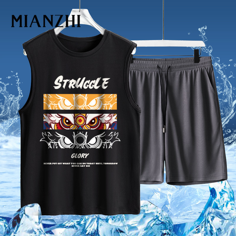 MIANZHI【🔥เสื้อ🔥=สองชิ้น】เสื้อกล้ามกันแดด ผ้าเย็นแห้งเร็ว UPF50+ ระบายอากาศดี เหมาะฟิตเนส-วิ่ง-บาสเกต