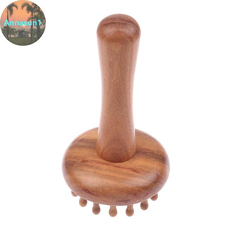 Annasun ไม้จันทน์ Gua Sha แปรงนวดหัวคอไหล่ขาหน้าท้อง Meridian นวด Gua Shab เครื่องมือนวดไม้ TH