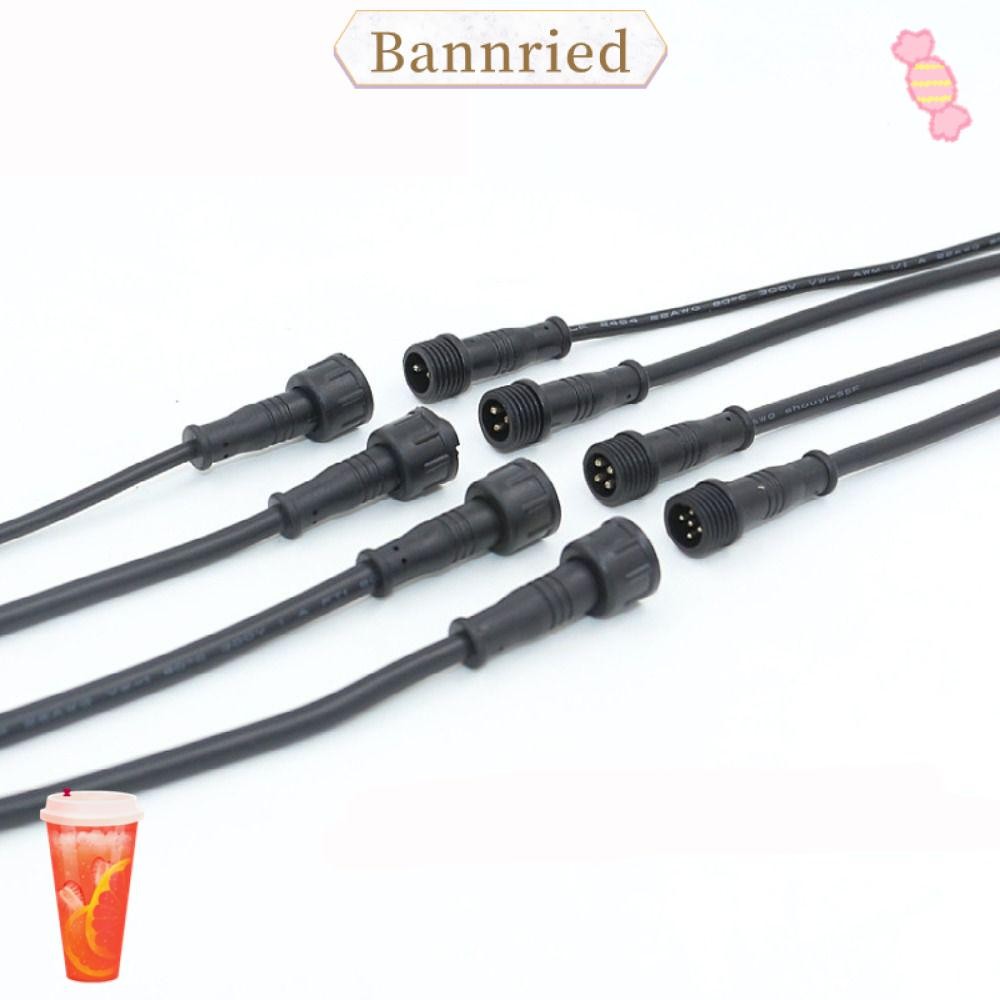 BANNRIEDSG 2Pin 3Pin 4Pin แจ็ค, 20 ซม.สายสีดําชายหญิง LED Connector, 2Pin 3Pin 4Pin IP67 สายไฟกันน้ํ