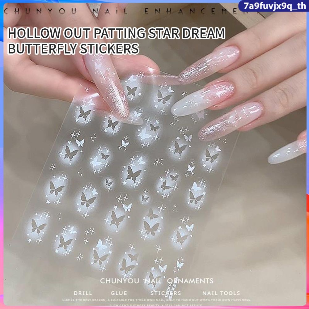 New Nail Stickers Star Dream Butterfly Hollow Pat Stickers Nail Art Accessories Nail Stickers Waterp
