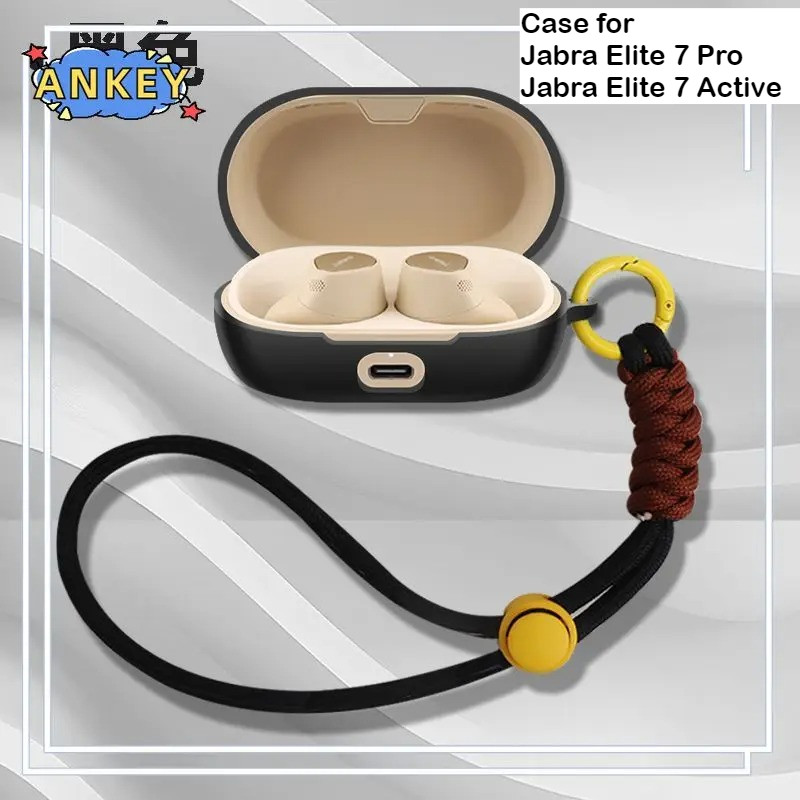 for Jabra Elite 7 Pro / Elite 7 Active Protective Case Nylon Lanyard Soft Cover Shells Washable Hous