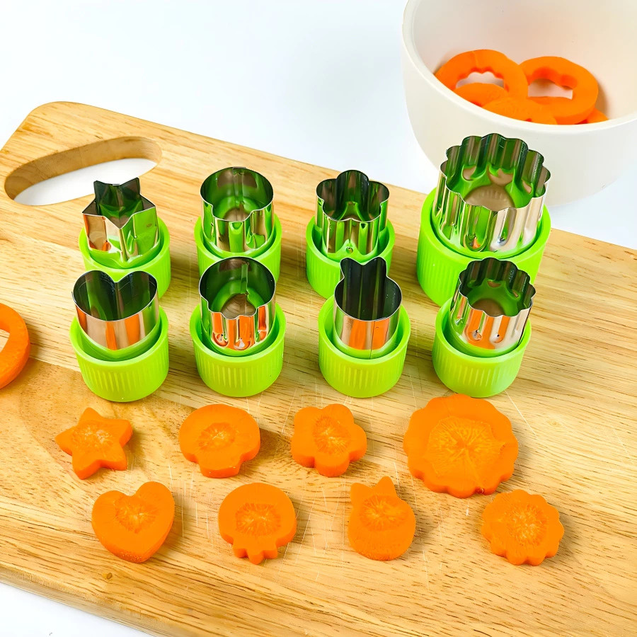 9ชิ้นเครื่องตัดผักรูปร่างสแตนเลสทนทาน ทําเอง ผลไม้บิสกิตแสตมป์ตัดเค้กอาหารแม่พิมพ์ครัวเครื่องมือ【คุณภาพ ที่ดี ที่สุด】 - รูปที่ 2