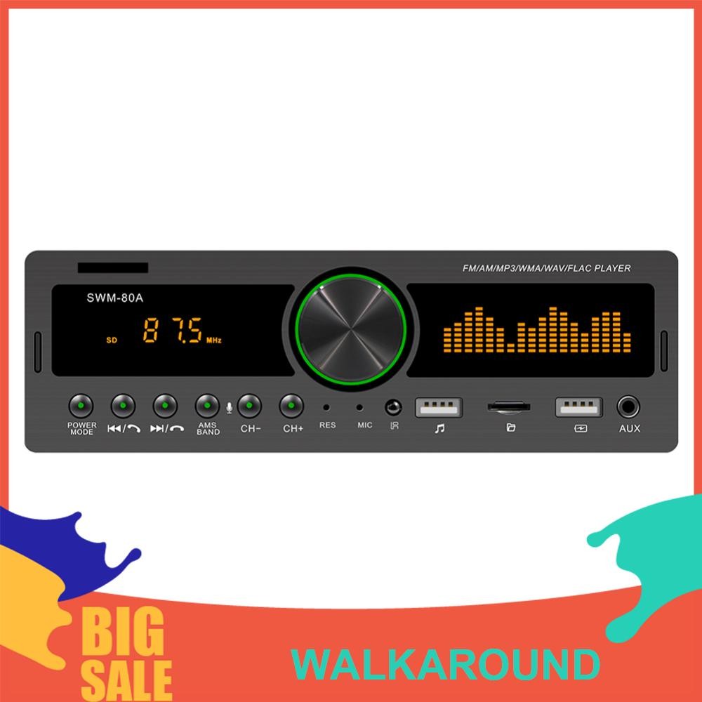 SWM-80B 1 DIN รถวิทยุเสียงสําเนาบลูทูธ TF USB AUX-in Locator Auto Stereo [walkaround.th]