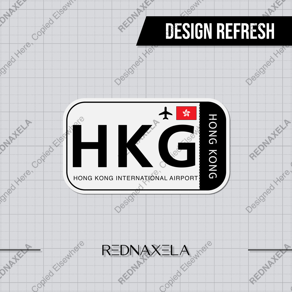 Hong Kong Intl Airport Code HKG Sign Sticker