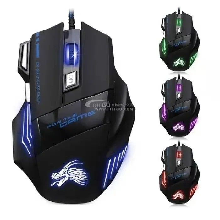 Internet Cafe Mouse Ralini Optoelectronic Luminous เมาส์แบบมีสายมัลติฟังก์ชั่นเดสก์ท็อปเมาส์สําหรับเ