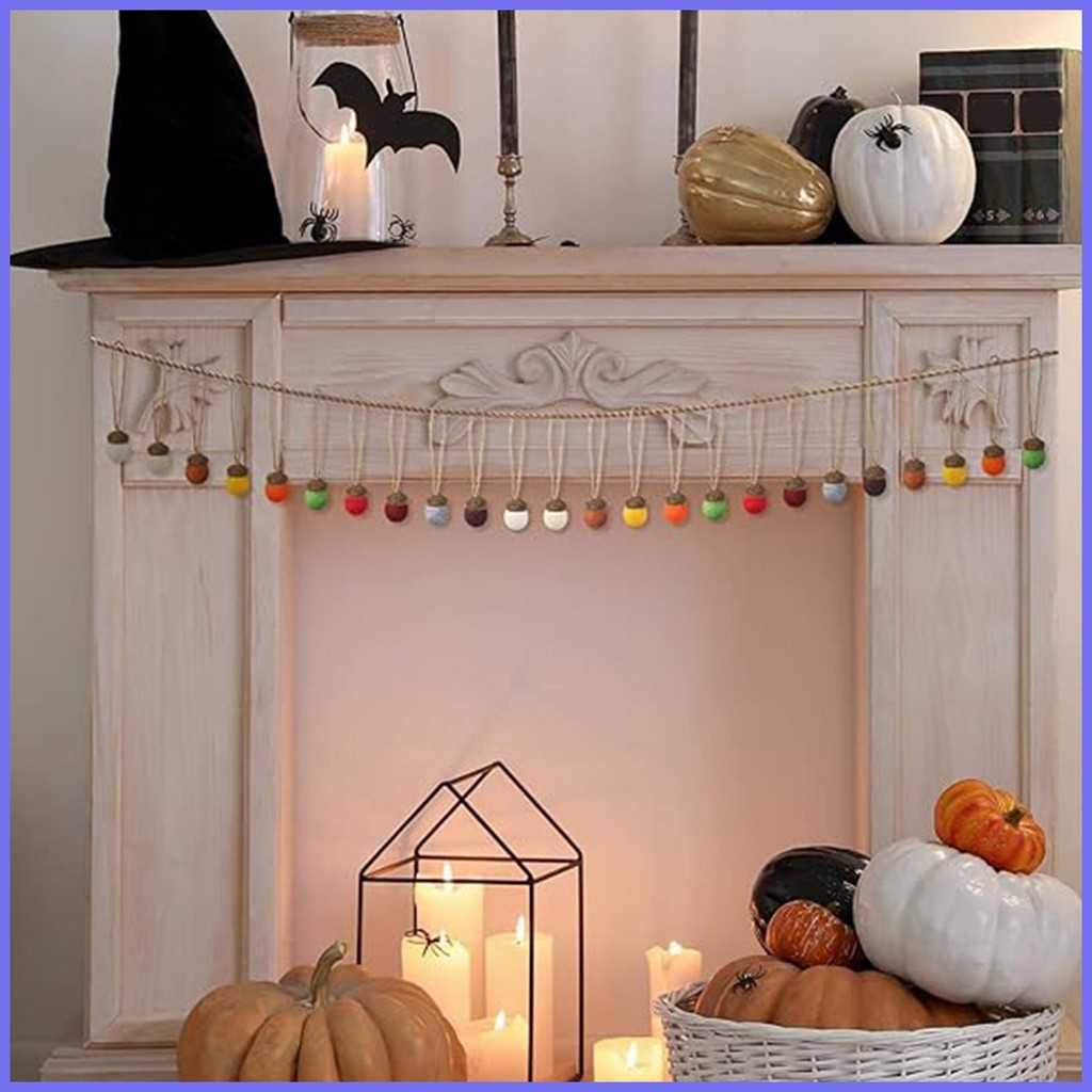 Acorns สําหรับงานฝีมือ Acorn ตกแต่งเครื่องประดับ Wall Decor 30X ประดิษฐ์ Acorns Felt Garland เครื่อง