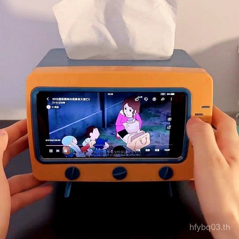 เดสก์ท็อปอินสไตล์กล่องกระดาษทิชชูที่วางโทรศัพท์มือถือข้างเตียงทีวีมัลติฟังก์ชั่กล่องกระดาษครัวเรือน2